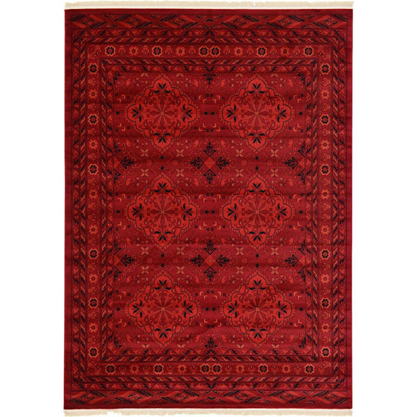 World Menagerie Woodbranch Oriental Red Area Rug Wayfair